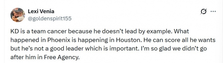 星空体育官网下载入口-网友:KD是毒瘤&太阳的事在火箭重演 KD:你没进过更衣室怎么知道